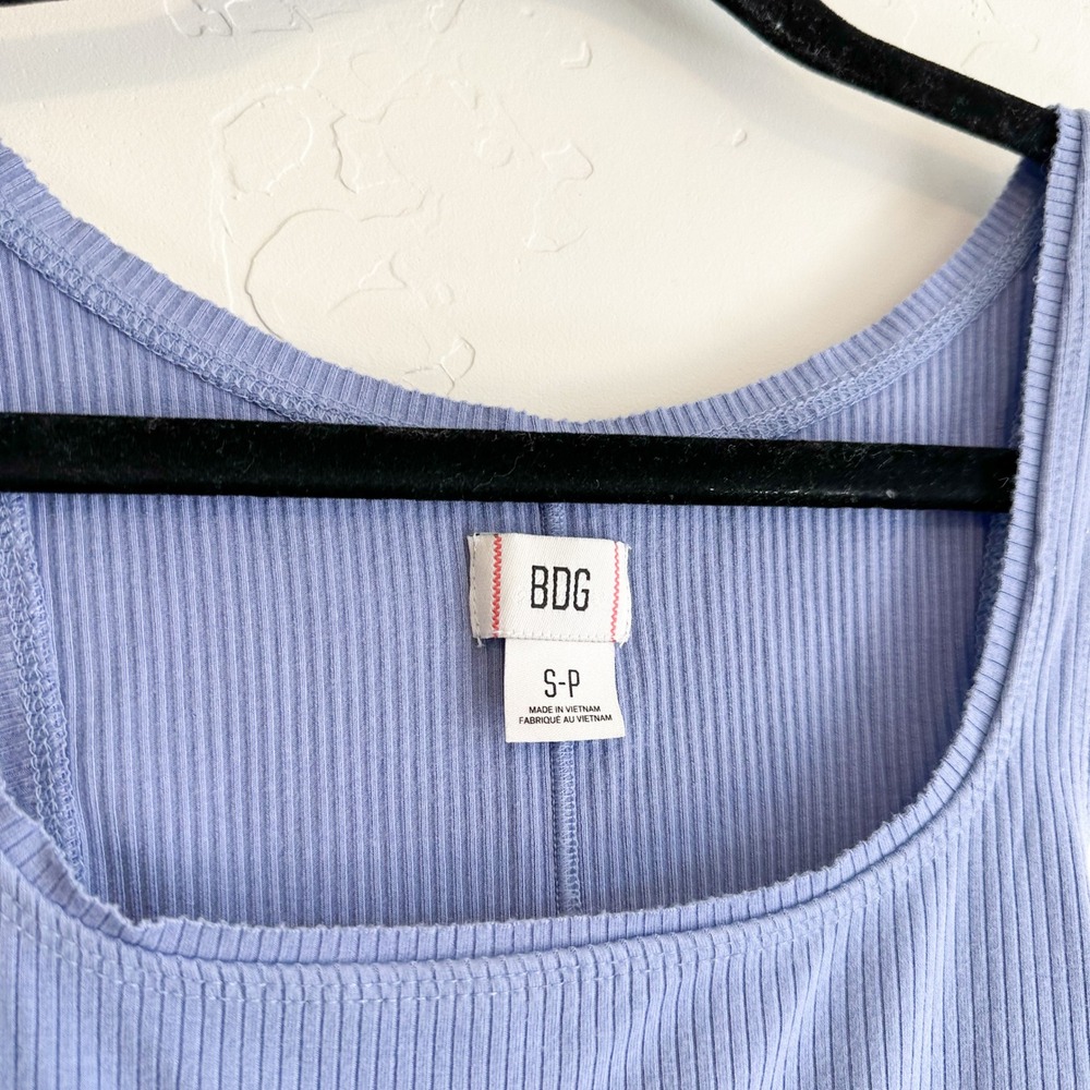 BDG | OU Ribbed Cropped Thin Cami Tank in Periwinkle Blue - Picture 4 of 6
